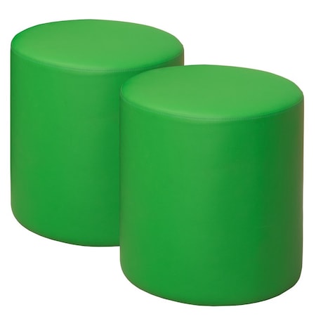 Regency Logan Round Vinyl Ottoman (Set of 2)- Envy Green N6262EG2PK